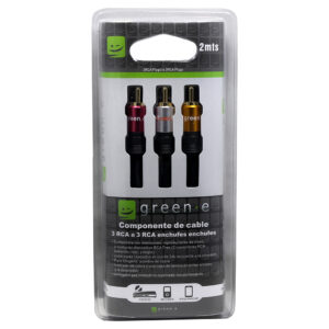 Cable Audio Stereo y Video 3RCA A 3RCA de 2 Mts.