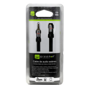 Cable Extensión de Audio Stereo 3.5mm A Hembra 3.5mm de  2 Mts