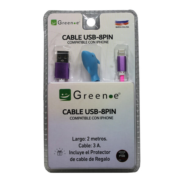 Cable USB IPhone Multicolor de 2 metros - Imagen 2