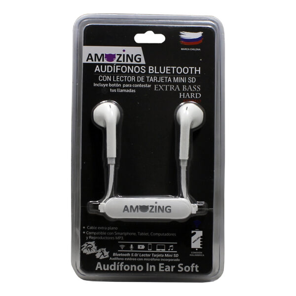 Audífono Bluetooth SD Hard White - Imagen 3