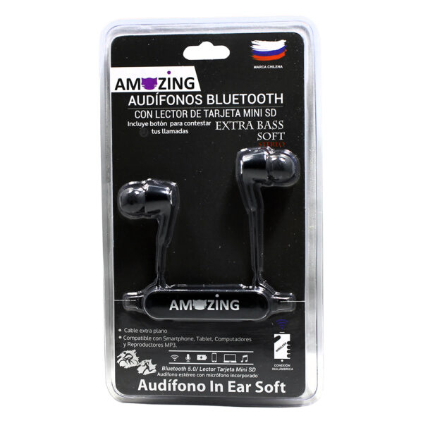Audífono Bluetooth SD Soft Black - Imagen 2