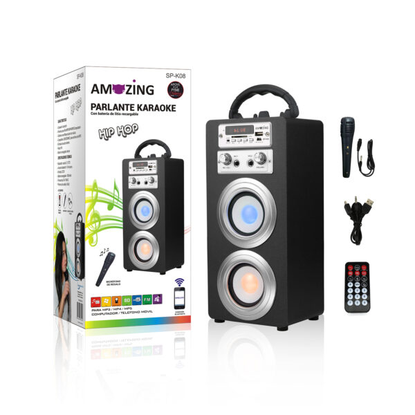 PARLANTE KARAOKE HIP-HOP / MIC SP-K08 NEGRO