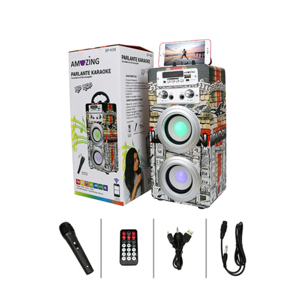 PARLANTE KARAOKE HIP-HOP / MIC SP-K08 REINO UNIDO - Imagen 4