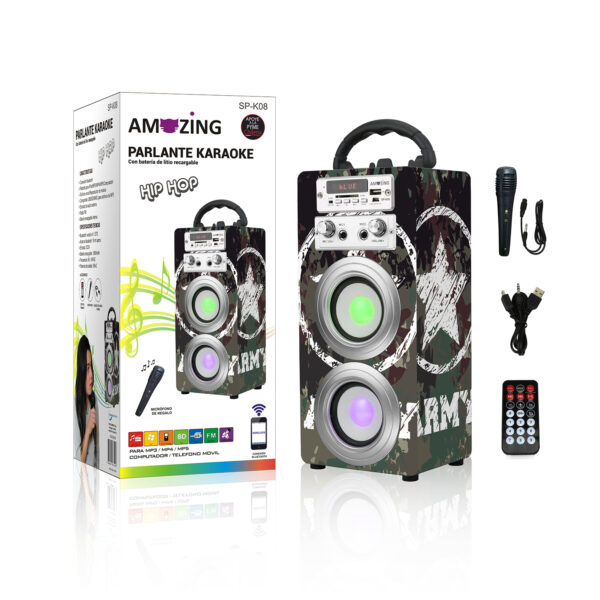 PARLANTE KARAOKE HIP-HOP / MIC SP-K08 ARMY