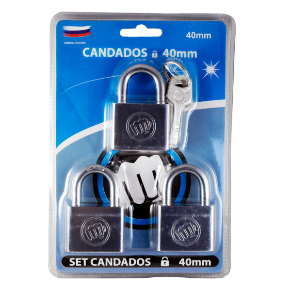 CANDADOS SILVER SET 40MM / 3UNI - Imagen 2
