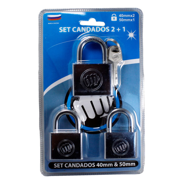 CANDADO SILVER SET 40MM / 2UNI - 50MM/ 1UNI - Imagen 2