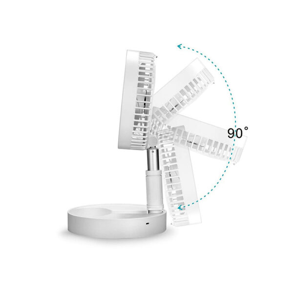 VENTILADOR PLEGABLE INALÁMBRICO RECARGABLE USB 8" BLANCO - Imagen 3