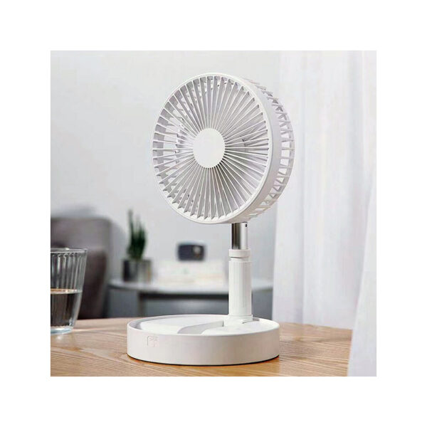 VENTILADOR PLEGABLE INALÁMBRICO RECARGABLE USB 8" BLANCO - Imagen 5