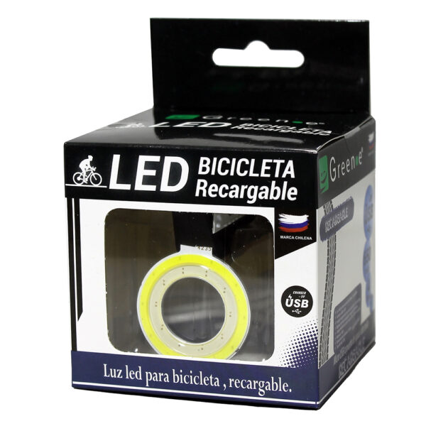 luz led recargable USB para bicicleta