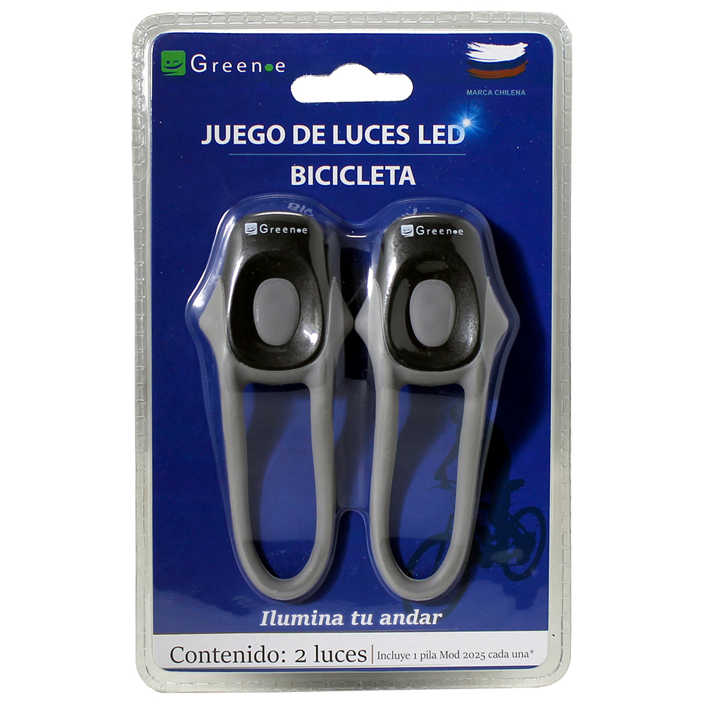 Luces para bicicleta. Set de 2 unidades LED. Negras