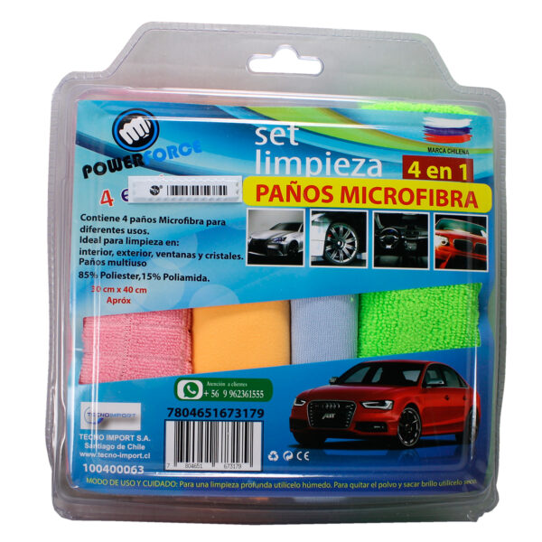 Set de 4 Paños Multiuso Automotriz Power Force / Interior y Exterior - Imagen 2