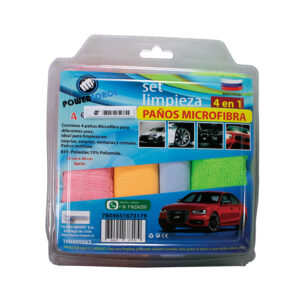 Set de 4 Paños Multiuso Automotriz Power Force / Interior y Exterior
