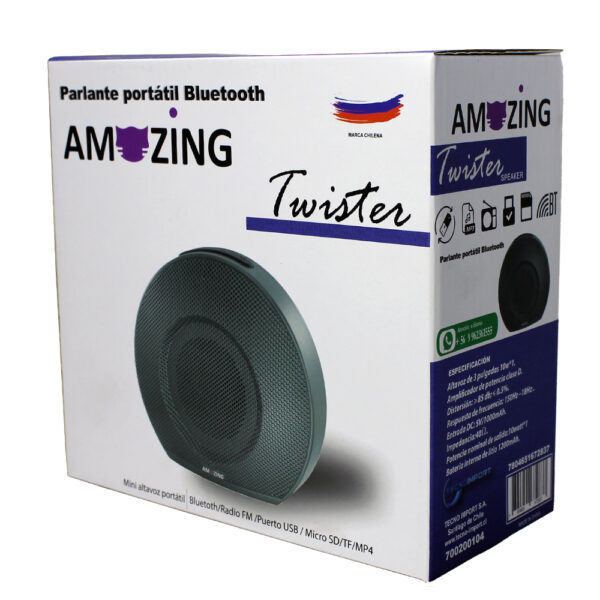 Parlante Bluetooth inalámbrico recargable. Twister