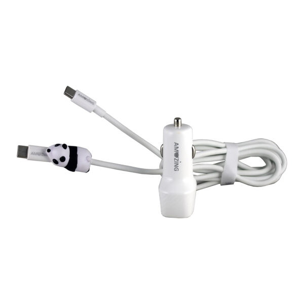 Cargador Rápido para vehículo Tipo-C/USB 3.0 + cable de carga rápida Tipo C a C - Imagen 4