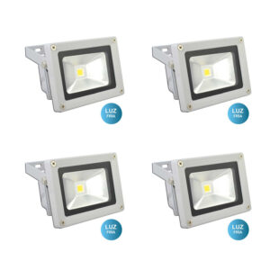Focos Exterior Led de 10 W Luz Fría x 4 Unidades