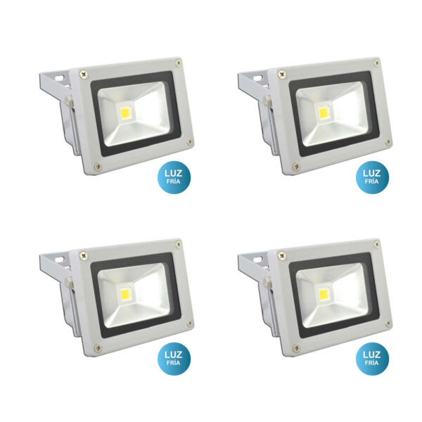 Focos Exterior Led de 10 W Luz Fría x 4 Unidades