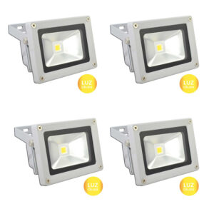 Focos exterior led de 20w. Luz Cálida x 4 Unidades