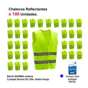Chaleco reflectante x 100 unidades.