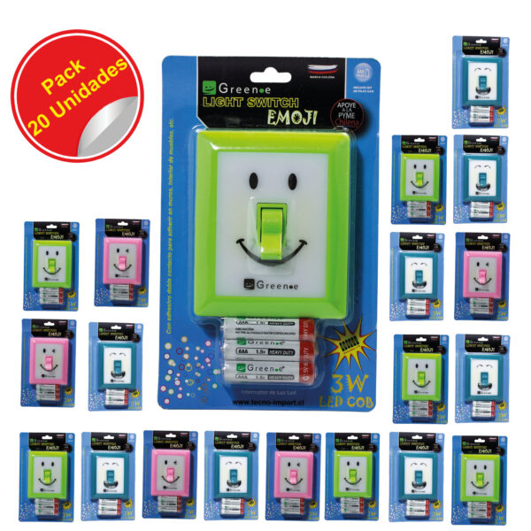 Luz led con interruptor Emoji x 20 Unidades