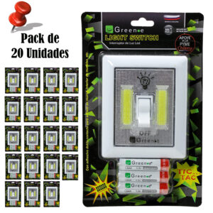 Luz led con interruptor Tic-Tac x 20 Unidades