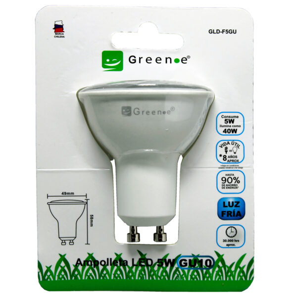 Pack de 4 Ampolletas led de 5W. GU-10. Luz Fría. - Imagen 2
