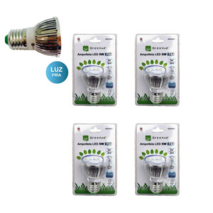 Pack de 4 ampolletas Led 5W E-27 Cob Luz Fría