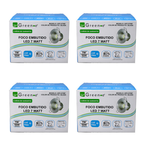 Foco led embutido 7w x 4 Unidades - Imagen 2