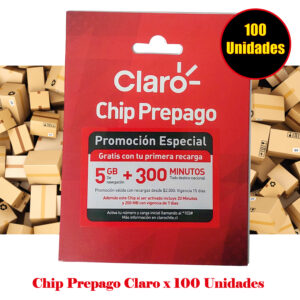 CHIP PREPAGO CLARO X 100 Unidades