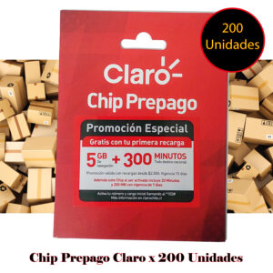 CHIP PREPAGO CLARO X 200 Unidades