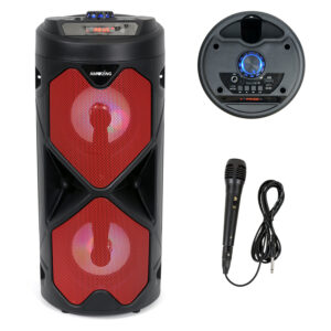 Parlante Bluetooth karaoke inalámbrico. Big Pro 500. Red