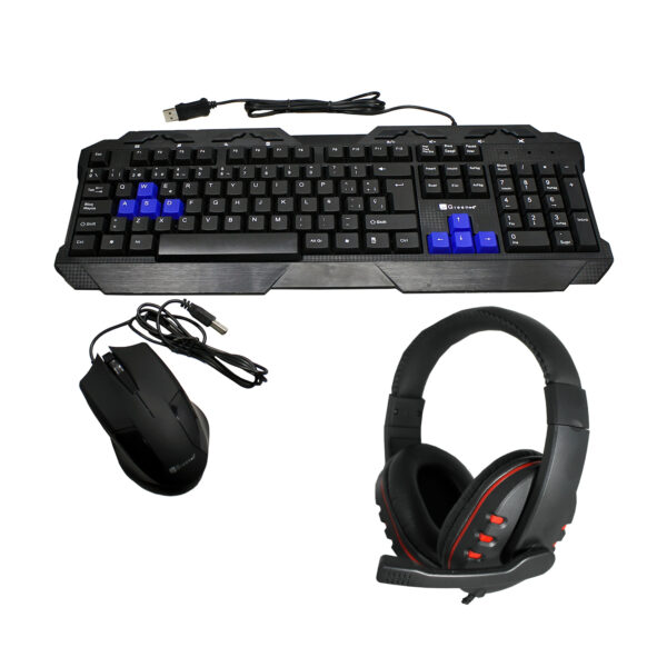 Teclado Gamer con Mouse USB + Audífono Gamer
