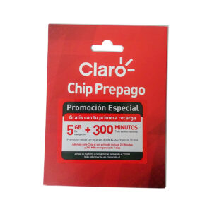 Chip Prepago CLARO 3GB + 300 Minutos